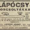 Advertentie 1930 schaatsenmaker József Lápócsy, Budapest (Hongarije)