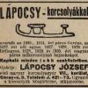 Advertentie 1932 schaatsenmaker József Lápócsy, Budapest (Hongarije)