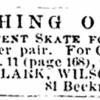 Advertentie 1866 McCormick patent skate schaatsenverkoper Clark, Wilson NY (USA)