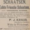 Advertentie 1895 schaatsenverkoper P.J. Kraus, Den Haag