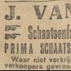 Advertentie 1927 schaatsen schaatsenmaker J. van Dijk, Akmarijp