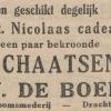 Advertentie 1929 schaatsenmaker J.de Boer, Drachten