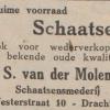 Advertentie 1950 schaatsenmaker S. v.d. Molen, Drachten