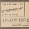 Advertentie 1938 schaatsenmaker D.D. v.d. Berg, Exmorra