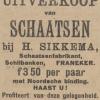 Advertentie 1917 schaatsenmaker H. Sikkema, Franeker