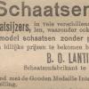 Advertentie 1902 schaatsenmaker B.O. Lantinga, Warga