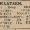 Advertentie 1933 Leendert Ton, Hillegersberg