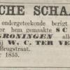 Advertentie 1855 schaatsenmaker J.T. Faber, IJlst